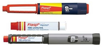 New red and yellow Fiasp pen and cartidge