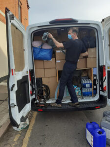 Ukraine - 3rd trip - loading the van